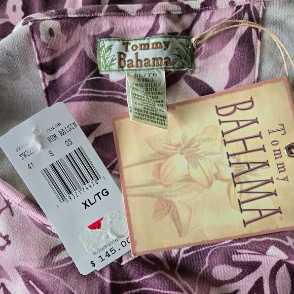 NWT TOMMY BAHAMA Rose Patterned Short Sleeve Top XL - Picture 3 of 4